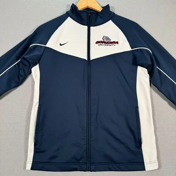 Vintage Gonzaga Bulldogs Track Jacket Womens Large 12-14 Blue Nike Team NCAA - Picture 3 of 13